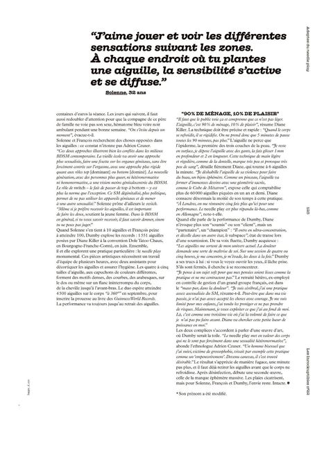 Les Inrockuptibles, « Un érotisme piquant », page 4