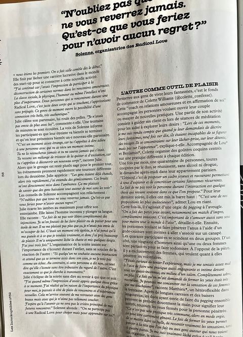 Les Inrockuptibles, « Le sexe à l'aveugle », page 3